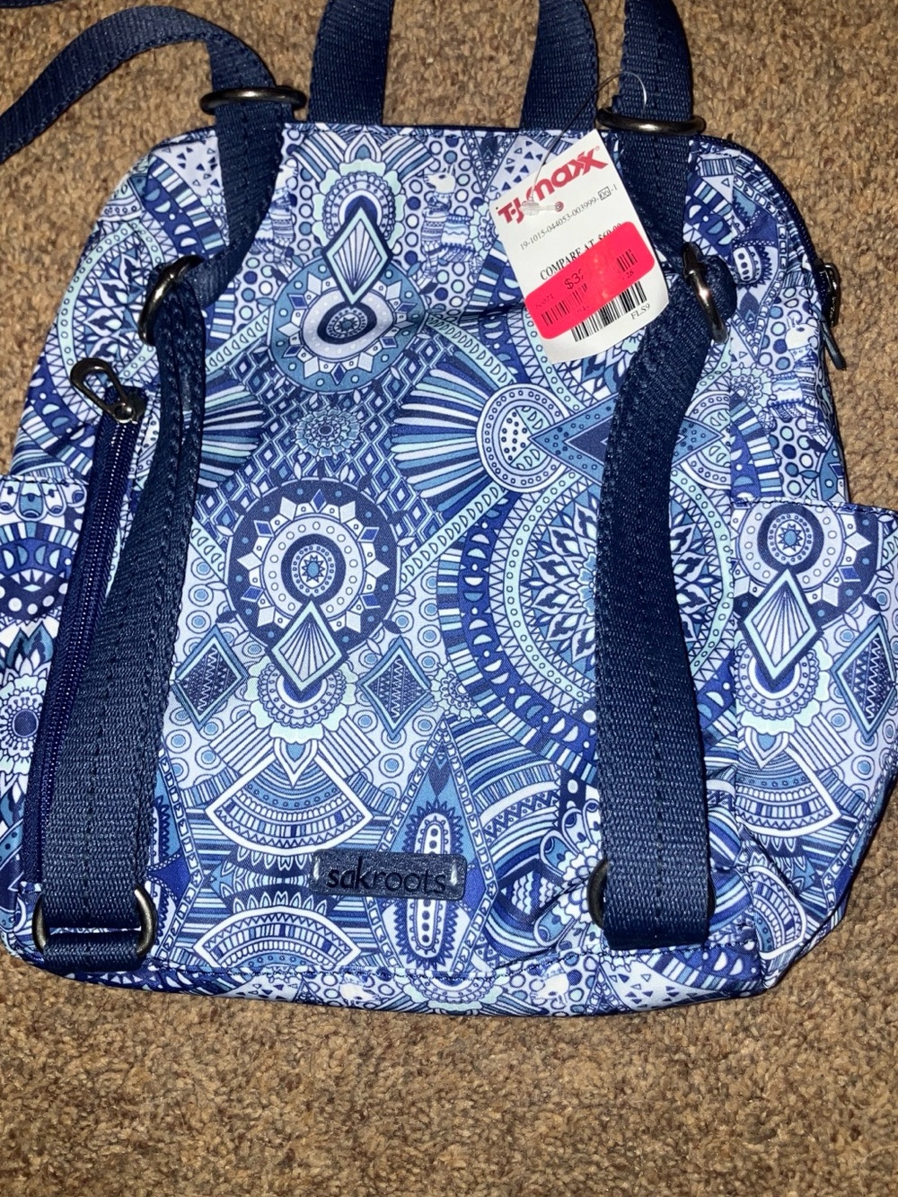 NWT Sakroots mini back pack adult, blue country design , mini back pack